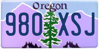 OR license plate 980XSJ