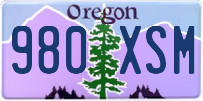 OR license plate 980XSM