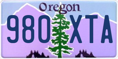OR license plate 980XTA