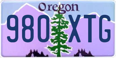 OR license plate 980XTG