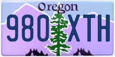 OR license plate 980XTH