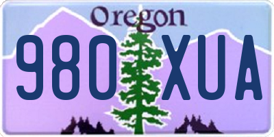 OR license plate 980XUA