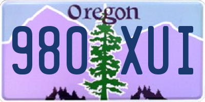 OR license plate 980XUI