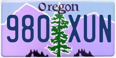 OR license plate 980XUN