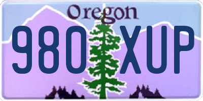 OR license plate 980XUP