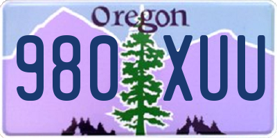 OR license plate 980XUU