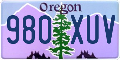 OR license plate 980XUV