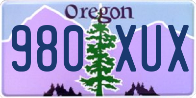 OR license plate 980XUX
