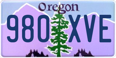 OR license plate 980XVE