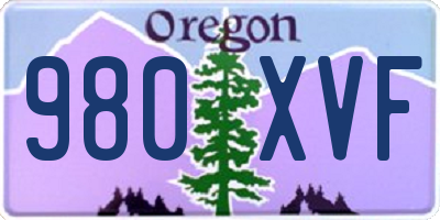 OR license plate 980XVF