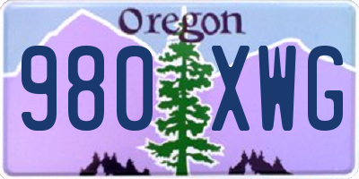 OR license plate 980XWG