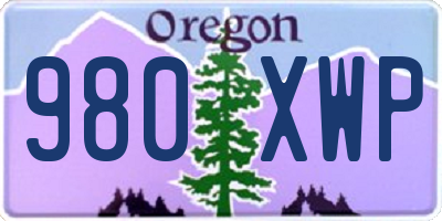 OR license plate 980XWP