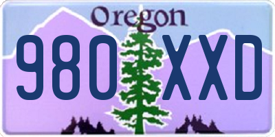 OR license plate 980XXD