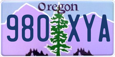 OR license plate 980XYA
