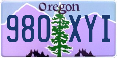 OR license plate 980XYI