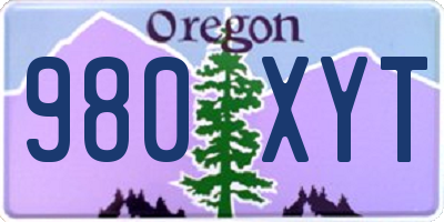 OR license plate 980XYT