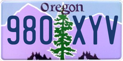 OR license plate 980XYV