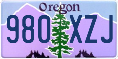 OR license plate 980XZJ
