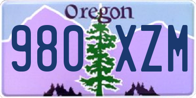 OR license plate 980XZM