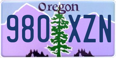 OR license plate 980XZN