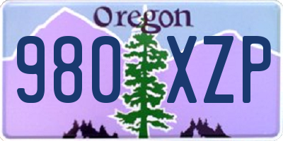 OR license plate 980XZP