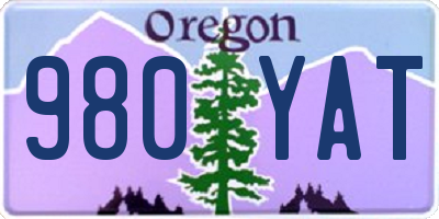 OR license plate 980YAT