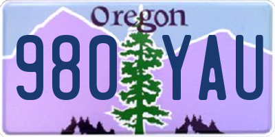 OR license plate 980YAU