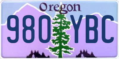 OR license plate 980YBC