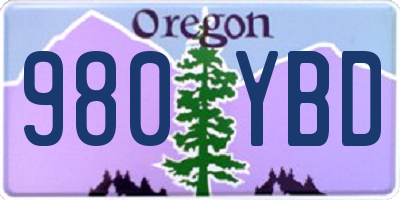 OR license plate 980YBD