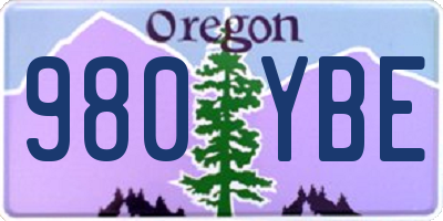 OR license plate 980YBE