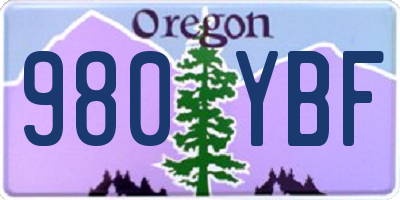 OR license plate 980YBF