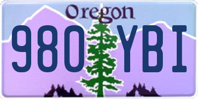 OR license plate 980YBI