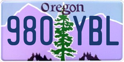 OR license plate 980YBL