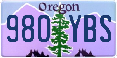 OR license plate 980YBS