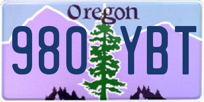 OR license plate 980YBT