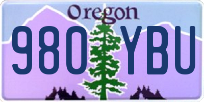 OR license plate 980YBU