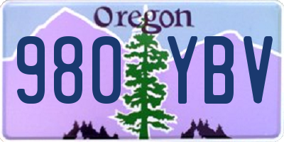 OR license plate 980YBV