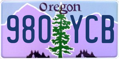 OR license plate 980YCB
