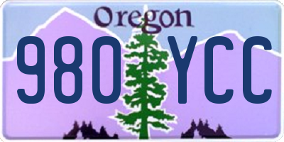 OR license plate 980YCC