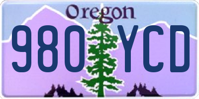 OR license plate 980YCD