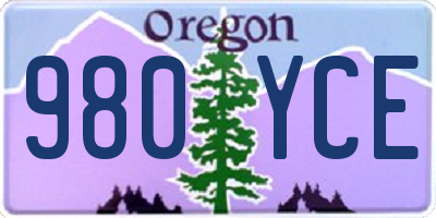OR license plate 980YCE