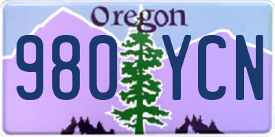 OR license plate 980YCN