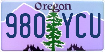 OR license plate 980YCU