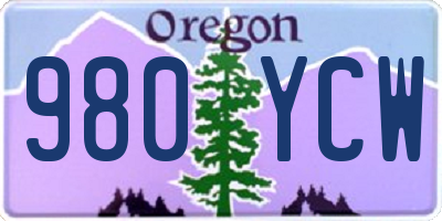 OR license plate 980YCW