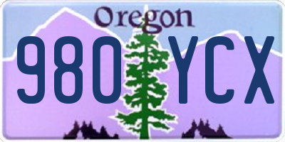 OR license plate 980YCX