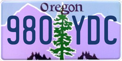 OR license plate 980YDC