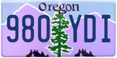 OR license plate 980YDI