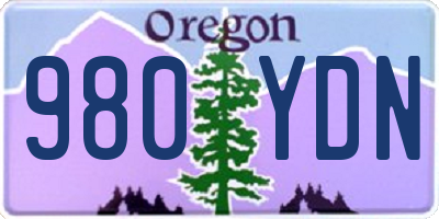 OR license plate 980YDN