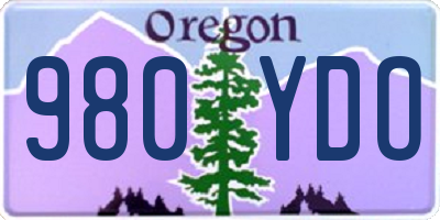OR license plate 980YDO