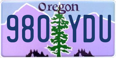 OR license plate 980YDU